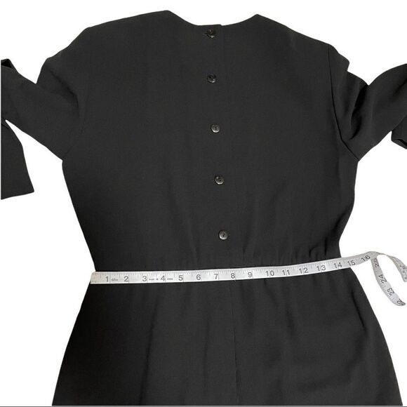 Liz Claiborne Vintage Black Long Sleeve Layered Ruffle Back Button Dress Sz 4 - Picture 11 of 16